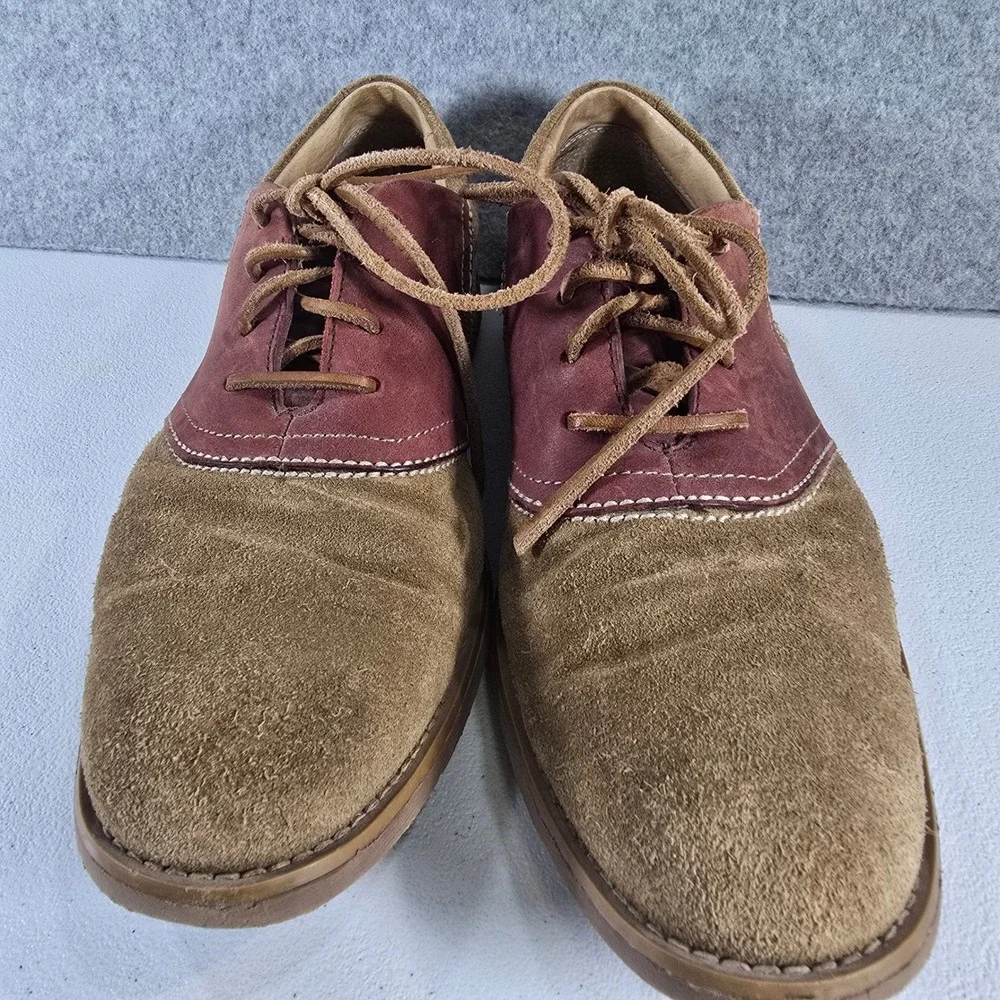 Sperry Top-Sider Mens Oxford Saddle Shoes Two Tone Olive Burgundy 0815068 9.5M